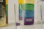 Absolut Vodka flaskor & glas mm. A43/