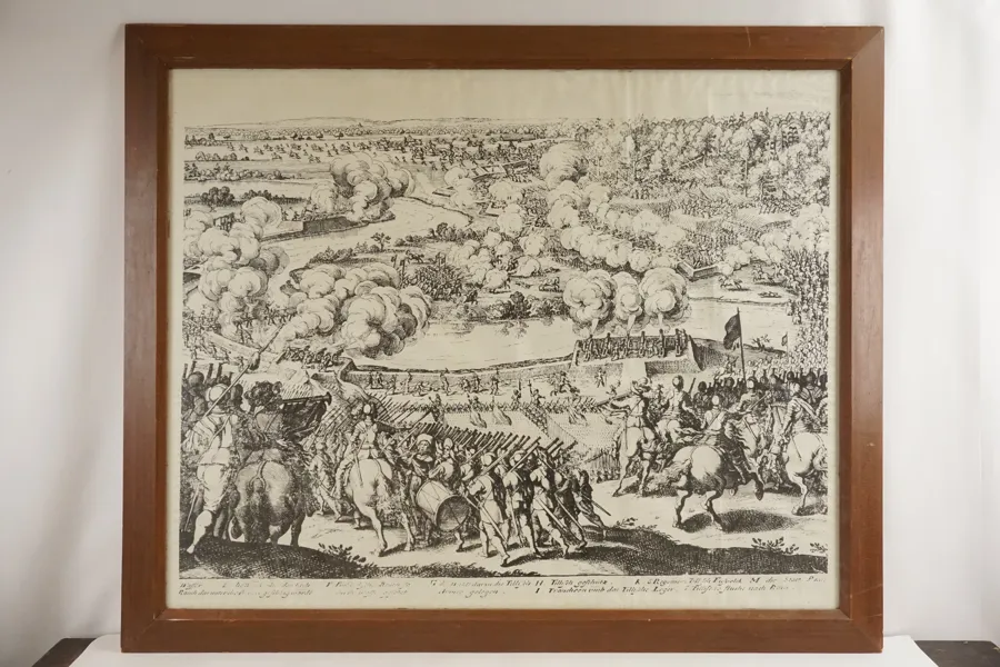 Slaget vid Rain am Lech, tryck 128x106 cm. B76/