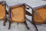 3st stolar med lila stoppad sits. B154/