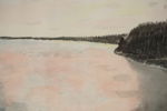 Cume, sjölandskap, akvarell 50x41. M19