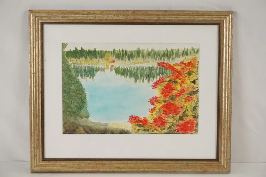 Cume, höst sjölandskap, akvarell 49x39. M20