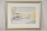 Cumé van Ocke, vinterlandskap, akvarell 53x43. M21