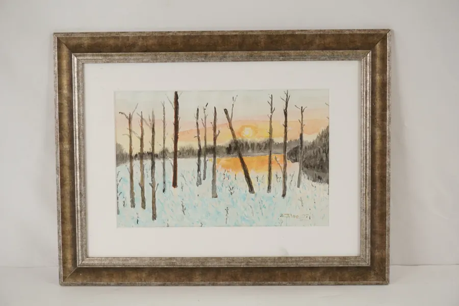 Cume, vinter & sol, 51x38, akvarell. M25