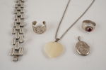 Silver halsband, ring, hänge mm. A144
