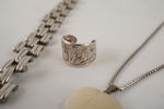 Silver halsband, ring, hänge mm. A144