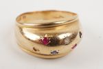 Guldring med stenar 18k. 3,5g A171