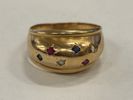 Guldring med stenar 18k. 3,5g A171