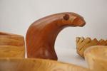 Skulptur Is björn i teak, Kopparkanna mm. A180