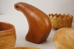 Skulptur Is björn i teak, Kopparkanna mm. A180
