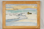 Birgit P, flod, skog & berg, målning, 59x44. M39