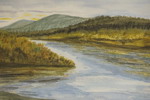 Akvarell, landskap 42x36cm. M19/