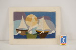 Flamskväv båt, 29,5x21,5cm. M23/