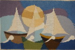 Flamskväv båt, 29,5x21,5cm. M23/