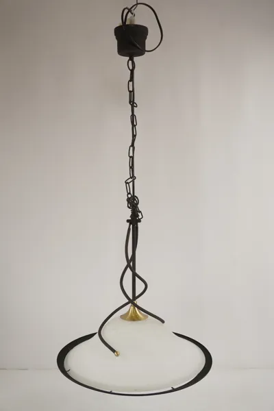 Taklampa, glas & metall. M14/