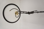 Taklampa, glas & metall. M14/