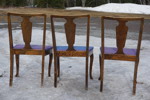 3st stolar med lila stoppad sits. B154/