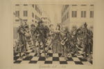 B. Bull Hedlund, Commedia dell'Arte, gravyr, 42x34. M50