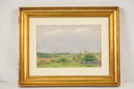 K. Jansson, stenmur & landskap, målning, 40x31. M55