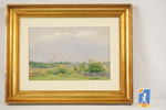 K. Jansson, stenmur & landskap, målning, 40x31. M55