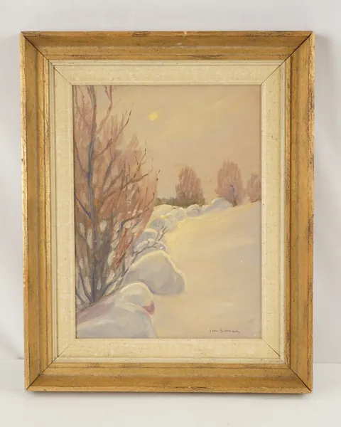Jon Loman, vinterlandskap, målning, 37x46. M57