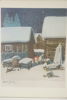 Harald Wiberg, nattvinterlandskap, tryck, 32x39. M58