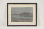 M. Hedberg, sjö och berg, målning ,36x28. M60