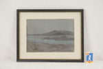 M. Hedberg, sjö och berg, målning ,36x28. M60