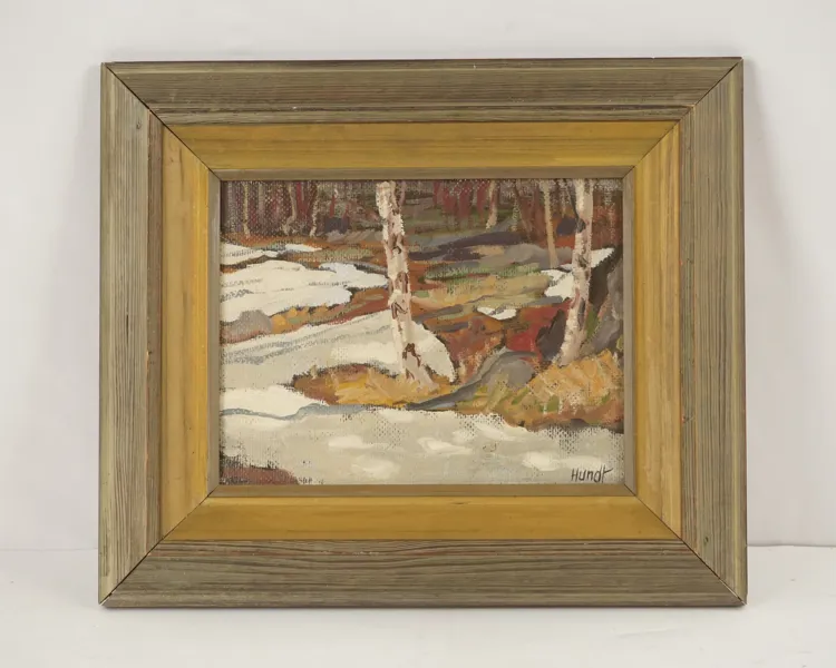 Hundt, tölandskap, målning, 32x27. M64