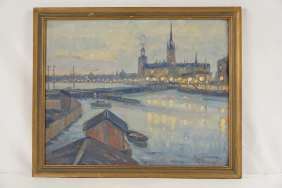 G. Bergqvist, Riddarholmskyrkan, målning 57x47. M65
