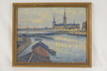 G. Bergqvist, Riddarholmskyrkan, målning 57x47. M65