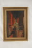 G.A. Bergström, stad i mörker, målning, 49x67. M67