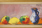 Louis Zelig, frukt & kanna, målning, 53x34. M69