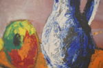 Louis Zelig, frukt & kanna, målning, 53x34. M69