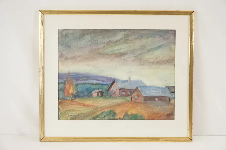 E. Henningson, landbygd, målning, 50x43. M70