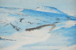 Snöigt bergslandskap, målning, 52,5x44,5. M78