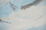 Snöigt bergslandskap, målning, 52,5x44,5. M78