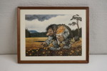 Rolf Lidberg signerat tryck (troll plockar hjortron) 34,5x27,5cm. M53