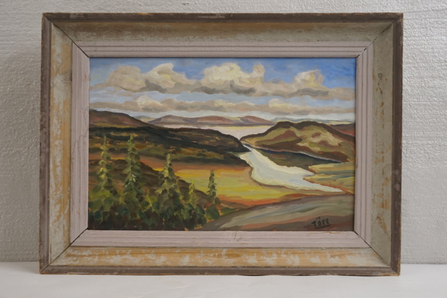 Oljemålning signerad (Landskap) 59x43cm. M57