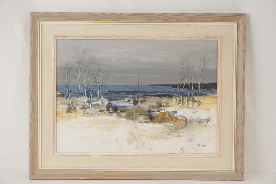 B. Jonson, April vinter Kylören, oljemålning 60x46. M6