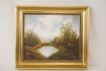 Koenig, sjö och träd, olja, 51x44. M9