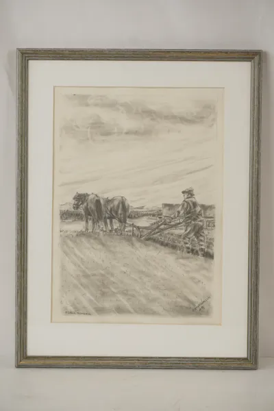 Ernst Wallin, Fjäll Bonden, blyerts, 33x43. M16
