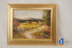 Lennart Möller, Bondgård & Berg, Olja, 35x29. M19