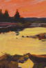 Lennart Möller, vattendrag, båt & hus, Olja, 35x29. M20