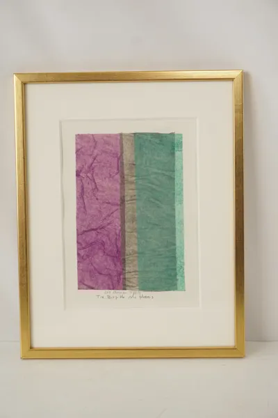 Carl-Evert, lila, grå & grönblå ,silkespapper, 23x29. M22