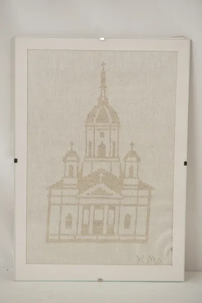 Kerstin Molander, kyrka, textil, 21x30. M23