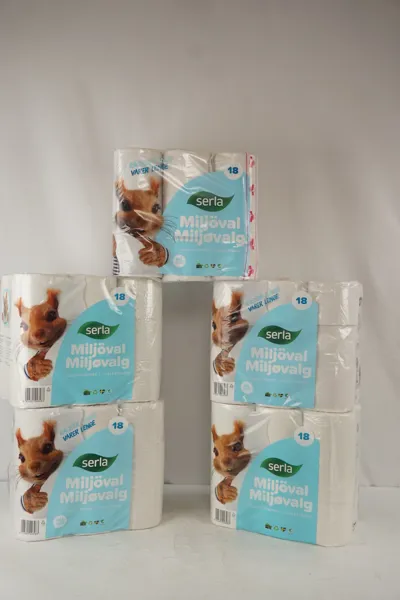 5st Serla Miljöval 18-pack Toalettpapper. B101