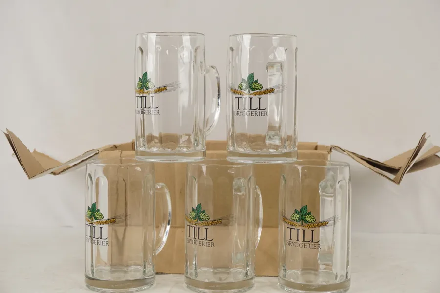 6st Till Bryggerier 0,5L Ölglas. D22