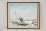 Bonsard, strand med fyr, olja, 58x48. M44