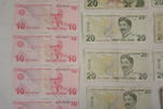 Turkisk 10 & 20 Lira, Dansk 5 sedel. A196