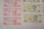 Turkisk 10 & 20 Lira, Dansk 5 sedel. A196